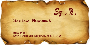 Szeicz Nepomuk névjegykártya